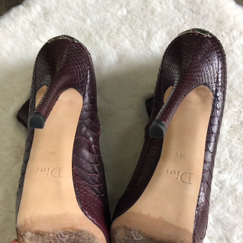 Christian Dior Python Platform Booties Boots Wine - image 6